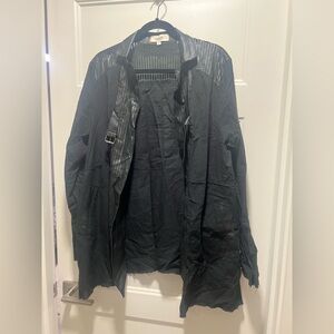Black Lightweight Jacket with Textured Accents